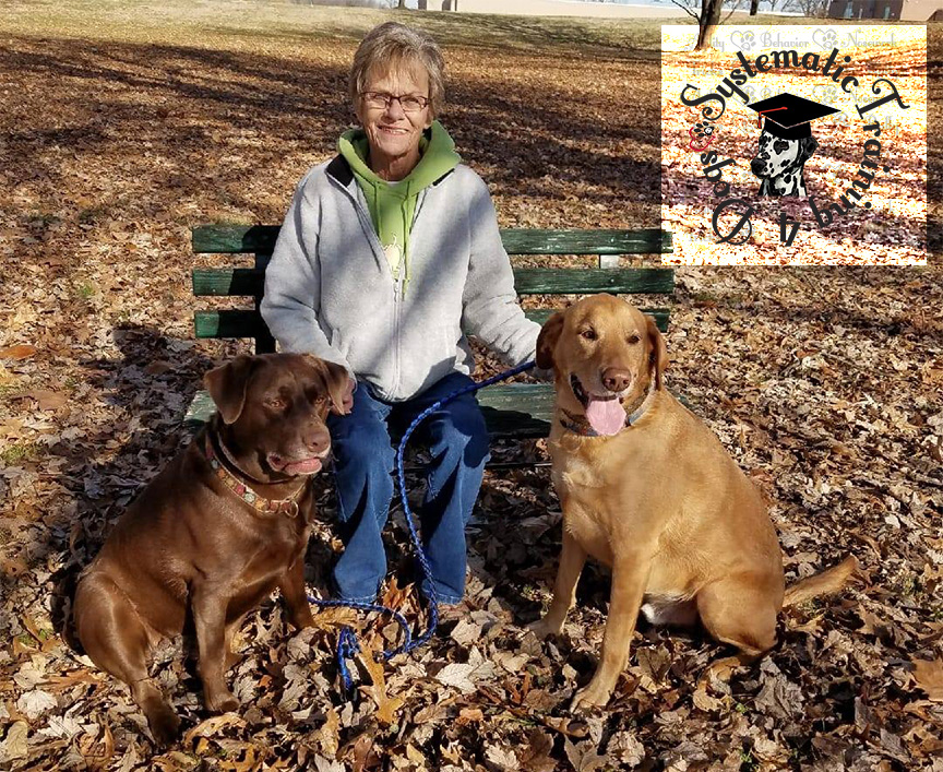 Teresa Hatcher with a Golden and Weego