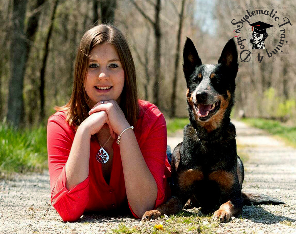 Teresa Hatcher with a Golden and Weego